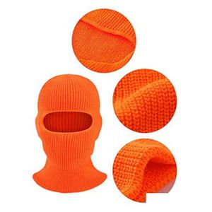 Chapéus ao ar livre Bronze Knuckles Acessórios de moda Máscara de esqui Atacado de malha Beanie Face Er Winter Clava Um Buraco Fl Plain para Outdoor Spo Dhmmb