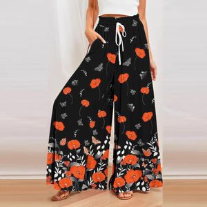 Women's Pants 3D Cashew Flower Print Casual Breathable Beach For Spring/Summer 2023 Oversized Wide Leg Yoga Practice