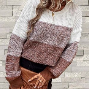 Kadın Sweaters Sıradan gevşek kazak moda Kadınlar Sonbahar ve Kış O yaka uzun kollu kazak zarif gömlek Sueter Mujer 28488