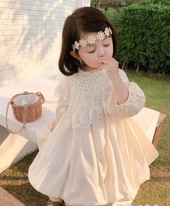 Girls Dresses Childrens Clothing Spring and Autumn Korean Version of Lace Princess Dress Long Sleeves 230914