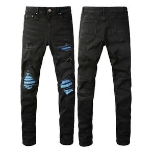 Mens Jeans Mens Jeans Cool Ripped Skinny Trousers Stretch Slim Denim Pants Large Size Hip Hop Black Blue Casual Jogging Jeans For Men 230313