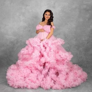 Casual Dresses Extra Puffy Ruffled Tulle Maternity Poshoot gravida kvinnor Vestidos Ball Gown Pography Dress Stretchy