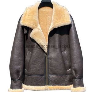 Herren Pelz Kunstpelz Herren Leder Faux AYUNSUE Echte Jacke Männer Natur Schaffell Echte Wolle Pelzmantel Männliche Fluganzug Mäntel Winterjacken De Cuero Genuino 221124L23091