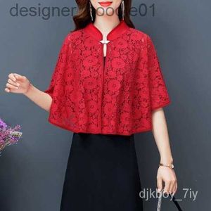 Damenumhang! qipao Retro Cape Damen Sommerkleid Silberne Schnalle Spitze Kleiner Mantel mit Cheongsam Lose Oberbekleidung Feenschal Damen L230914