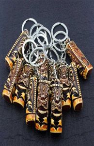 Kluczowe pierścienie Whole 12pclot Cool Boy Men039s Totem Tiki Man Keyrings Blak Biecible Pierścienie dla dzieci 039S Prezent KR269838015 x0914