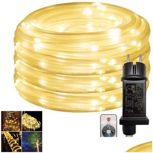 LED Strings Strip Iluminação Ao Ar Livre Luzes de Corda com 8 Modos À Prova D 'Água Jardim Decoração Festa Árvore de Natal Corda Quente Branco Drop D DHTXB