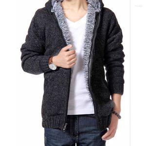 Suéter Masculino De Lã De Inverno Engrossado Com Zíper