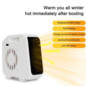 Hemvärmare Electric Mini Heater Portable Desktop Fan Heater Hushåll Instant uppvärmning Tyst varm luftblåsare HKD230904
