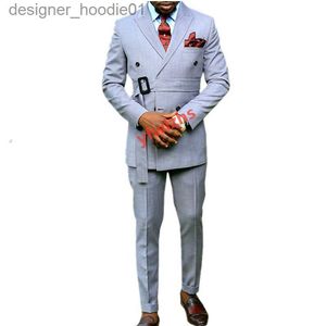 Men's Suits Blazers Handsome Double-Breasted Groomsmen Peak Lapel Groom Tuxedos Men Suits Wedding/Prom/Dinner Man Blazer(Jacket+Tie+Pants) T356 L230914