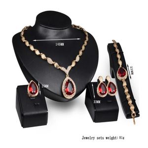 Style Gold Plated Four -Piece Bridal Party Jewelry Set223f