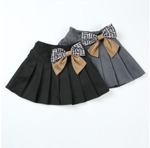 Cute Baby Girls Pleated Skirts Kids Tutu Skirt with Bowknot