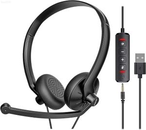 Handy-Kopfhörer FEABASK USB-Headset mit Mikrofon für PC, Laptop, kabelgebunden, Computer, Kopfhörer mit Geräuschunterdrückung, Mikrofon für Zuhause, Büro, O nlinL20309015