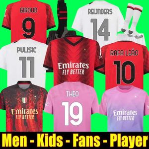 23 24 IBRAHIMOVIC KOCHE Fußballtrikots 2023 2024 GIROUD DE KETELAERE R. LEAO TONALI THEO aACc Milans Home-Fußballtrikot, spezielles viertes 4. Herren-Kindertrikot, Uniform