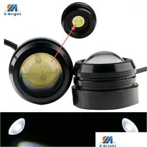 기타 자동차 조명 조명 시스템 YM E-Bright4x2Pairs 40x30mm 3W LED Eagle Eye Daytime Runing Light Lamp Fog White가있는 나사 1 DRO DH1UI