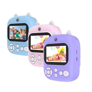 Fotocamera con stampa senza inchiostro Dual Shot da 12 milioni HD per bambini Schermo da 2,4 pollici Fotocamera con stampa istantanea Registrazione video per bambini Fotocamera digitale Stampa con inchiostro gratuito Regali