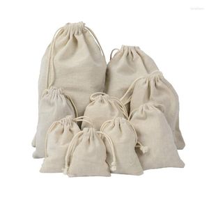 Borse portaoggetti Borsa in cotone e lino con coulisse Regalo Gioielli Caramelle Articoli vari Custodia Bagaglio da viaggio Vestiti Custodia per trucco