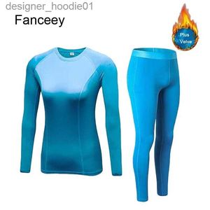 Bielizna termiczna mężczyzn Fanceey Warm Long Johns for Women Thermal Bielica plus aksamitne zimowe odzież termiczna Kobieta Zestaw Druga skóry Zima Kobieta 20113 L230914