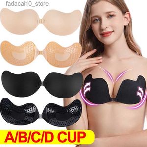 Almofada de mama reutilizável silicone busto capa de mamilo pasties adesivos manga peito auto adesivo invisível sutiã elevador fita push up sutiã sem alças q230914