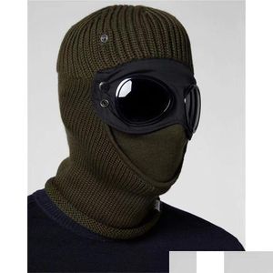 Tactical Hood Tactical Hood Two Lens Windbreak Beanies Outdoor Cotton Knitted Men Mask Casual Male Skl Caps Hats Black Grey Drop Deliv Dhydm