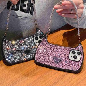 Shell Fashion Designer Чехол для мобильного телефона для iPhone 14 13 12 Pro Max Bling Glitter Clear Diamond Чехол для мобильного телефона Сумочка Стиль Треугольная оболочка HKD230914