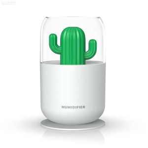 Humidifiers Quiet Small Creative Student Desktop Air Spray Y07 Mini Cactus Rainbow Night Light Durable Humidifier L230914