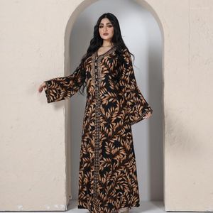 Etniska kläder Mellanöstern Muslimska arabiska mantel Abaya Rhinestone klänning kimono femme musulmane kvinnor abayas för