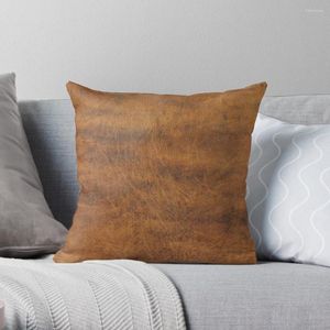 Pillow Tan Brown Old Leather | Ethical Cowhide And Skin Throw Pillowcase Custom Po