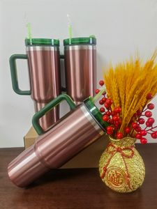 NEW 2.0 40oz stainless steel tumbler with handle lid straw big capacity beer mug water bottle powder coating outdoor camping cup Second generation