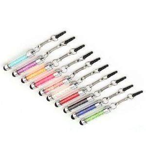 Ball Bling Touch Pen Diamond Crystal Capacitive Screen Stylus with 3.5mm Dust Plug For Tablet Android Mobile Phones