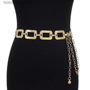 Cintos novo exclusivo ouro prata cinto quadrado moda feminina liga de metal fino retângulo cintos feminino jeans vestido cintura 2023 q230914