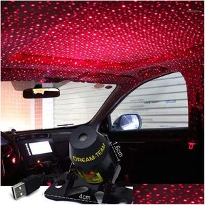 Dekorativa lampor USB Mini LED CAR TAK STAR NIGHT Projector Light Interior Ambient Atmosphere Galaxy Lamp Decoration Light1 Drop Deli Dhgty