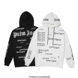 Homens e mulheres moda hoodie designer anjo palma carta impressão completa camisola com capuz para casais high street solto casaco com capuz 39cc