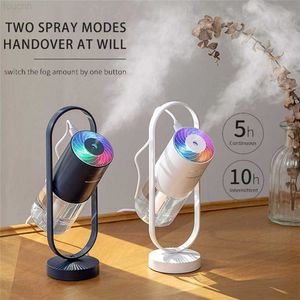 Umidificadores Portátil Mini Umidificador 200ml Cool Mist 360 Graus Rotating Desktop Atomizador Hidratante Dispositivo LED Night Light Air Umidificador L230914