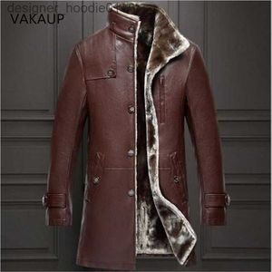 Men's Fur Faux Fur Mens Sheep Leather Jacket Coat Parka Real Fur Mens Clothing Long Plush Thick Over Winter Sheepskin Large Size Jackets Men 201127 L230913