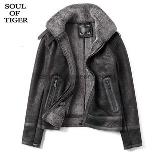 Pelliccia da uomo Pelliccia sintetica SOUL OF TIGER Moda coreana Nuovo inverno caldo Streetwear Mens Cappotti di pelliccia vintage Maschile Biker Giacche in pelle Slim Fit Abiti in pelle scamosciata 201116L230914