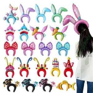 Big Cute Tiara Headband Balloon Rabbit Mermaid Shark Dog Animal Baby Shower Kids Toys Birthday Wedding Party Decoration GC2302