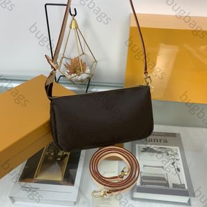 Pochette Accessories High Quality Brown White Cross Body Bags Designer Women Shoulder Bag Leather Strap Handbags Purses Woman Handbag