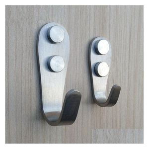 Robe Hooks Bathroom Accessories 2 Models Stainless Steel Door Back Single Hook Kitchen Wardrobe Hangers Wholesale Drop Delivery Home G Dhhsn