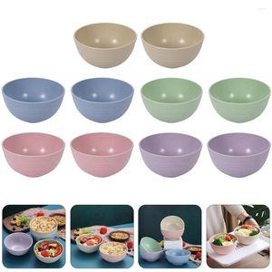 Dinnerware Sets Rice Bowl Home Round Mixing Resistant Bowls Plastic Utensils