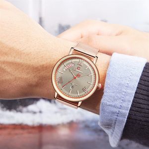 NaviForce Mężczyźni oglądają najlepszą luksusową markę Wodoodporne zegarki kwarcowe na nadgarstki mody Casual Date
