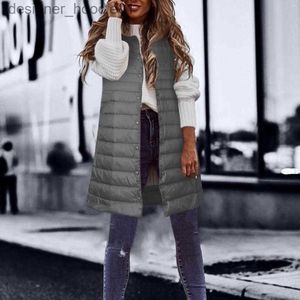 Women's Down Parkas Women's Jackets Long Down Jacket Women Winter Vest Thin and Light Coat Casual Slim Gilet Quilted Outdoor L230915