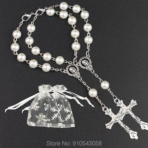 Party Favor Simplewoo First Communion Gifts Baptism Rosary Favors Recuerdos De Bautizo Quinceanera WHITE SILV Pack Of 12pcs215v