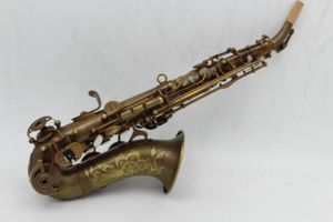2023 Pro Eastern Music Tyskland Style krökt sopransaxofon Unlacquered Patina