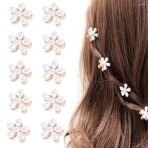 Fermagli per capelli Perla Strass Mini Artiglio Fiore Donna Ragazza Clip per granchio Piccole forcine Granchi Accessori da sposa H060