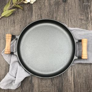 Pans Spread The Ears Of Pig Iron Pan Frying Thickened Without Coating Pancake Non-stick Cookware