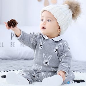 New Spring and autumn high quality baby clothes knitted sweaters baby boy girl rompers 3-24 months