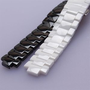 Convex ends Watchbands black white ceramic fit ar 1421 1426 wristwatch straps 22mm lug 11mm fashion mens accessories 19mm lug 10mm3107