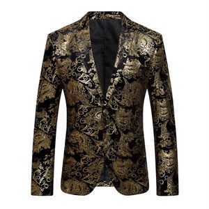 2018 Yeni Erkek Çiçek Ceket Takım Mens Blazers Moda Tek Düğmesi Slim Fit Party Blazers Artı Boyut M-4XL303B