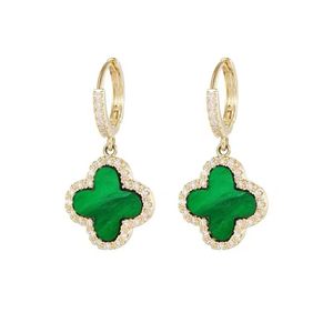 Klasyczne kolczyki designerskie 4 / Four Leaf Clover Clover Kolczyki 18k złota luksusowe kolczyki dla kobiet biżuterię Walentynki Prezent