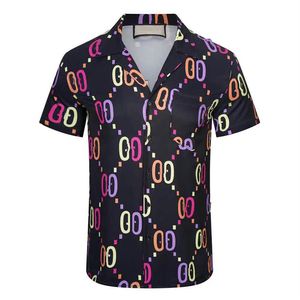 Mens Fashion Flower Tiger Print Shirts Casual Button Down Short Sleeve Hawaiian Shirt Suits Summer Beach Designer Dress Shirts2239
